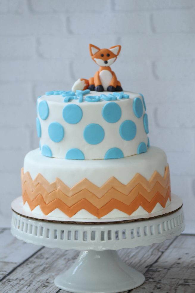 Fox Themed Baby Shower Cake