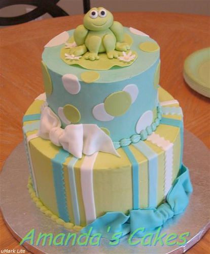 Frog Baby Shower Cake