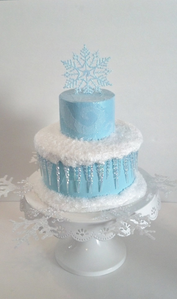 Frozen Birthday Cake Snow Flakes