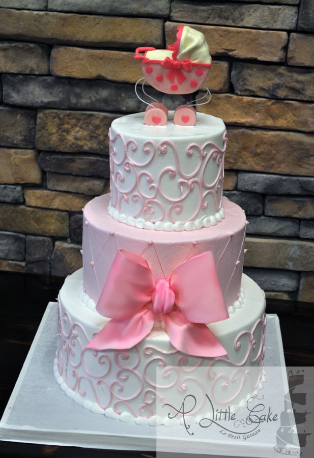 Girl Baby Shower Cakes Buttercream