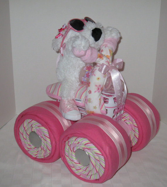 Girls Baby Shower Gift Diaper Cake