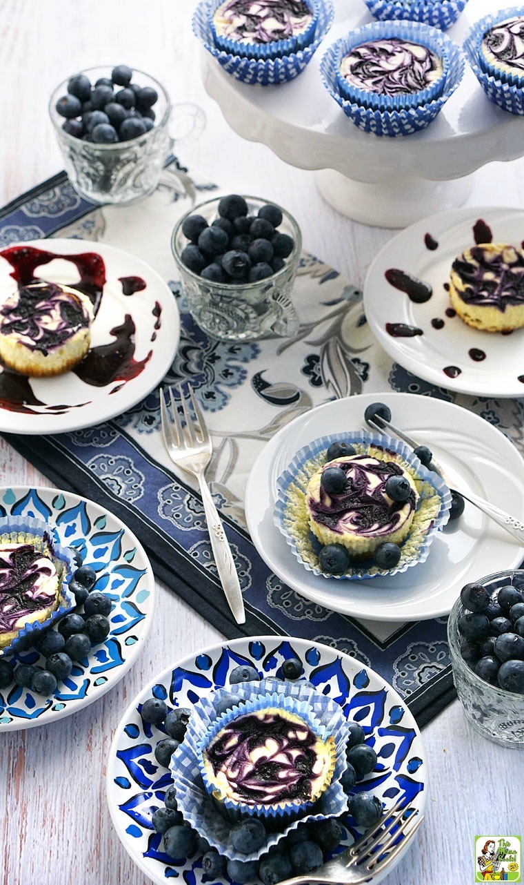 Gluten Free Blueberry Mini Cheesecakes