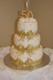 Golden Wedding Anniversary Cake