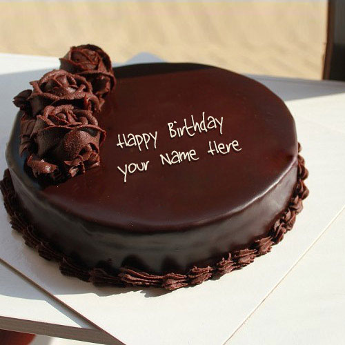 Happy Birthday Chocolate Cake with Name