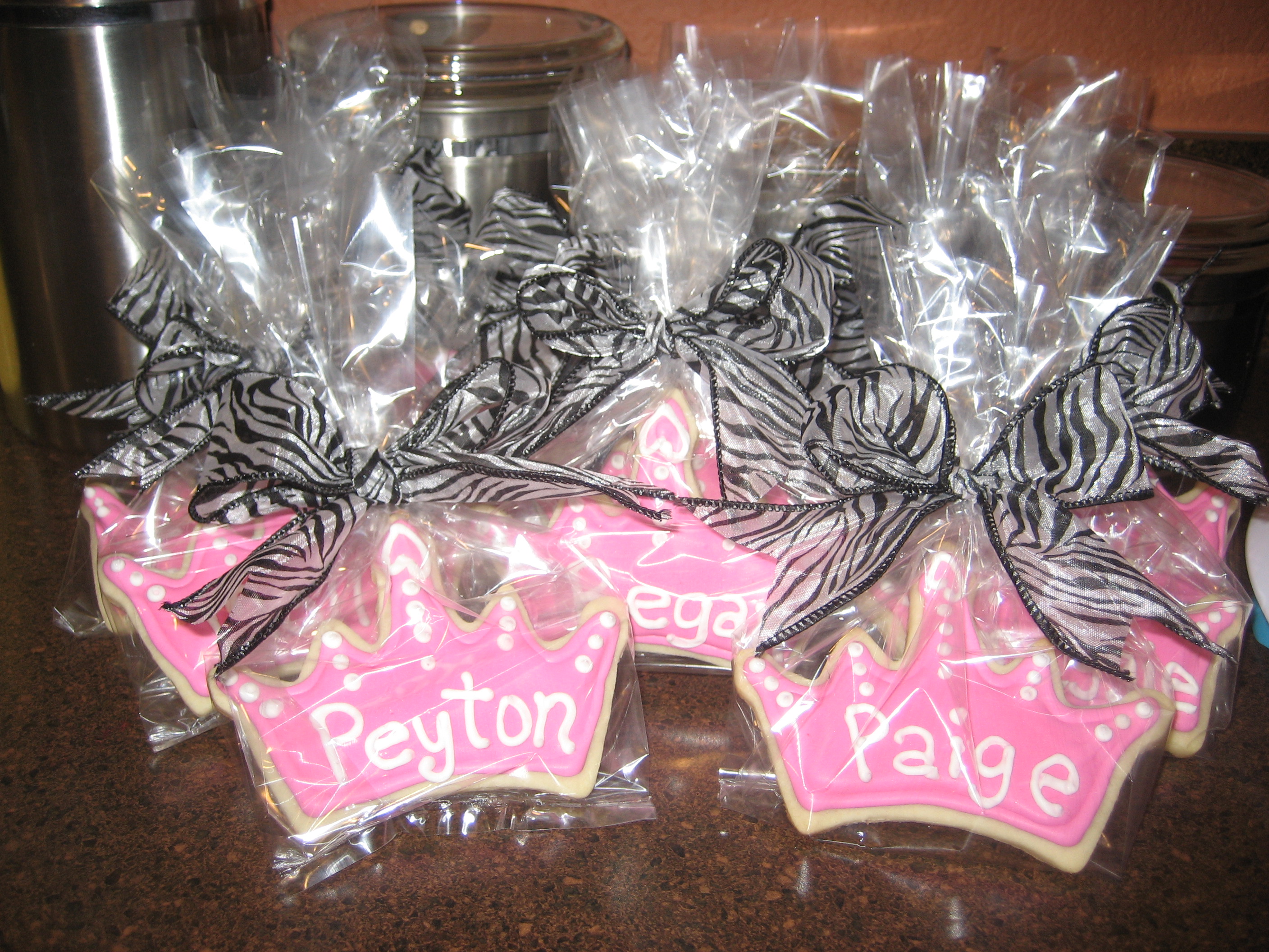 Hot Pink and Black Baby Shower Cookies