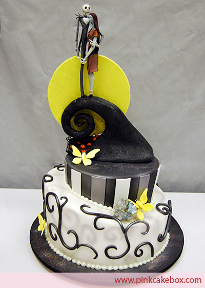 Jack and Sally Nightmare Before Christmas Cake