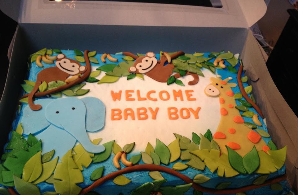 Jungle Theme Baby Shower Sheet Cake