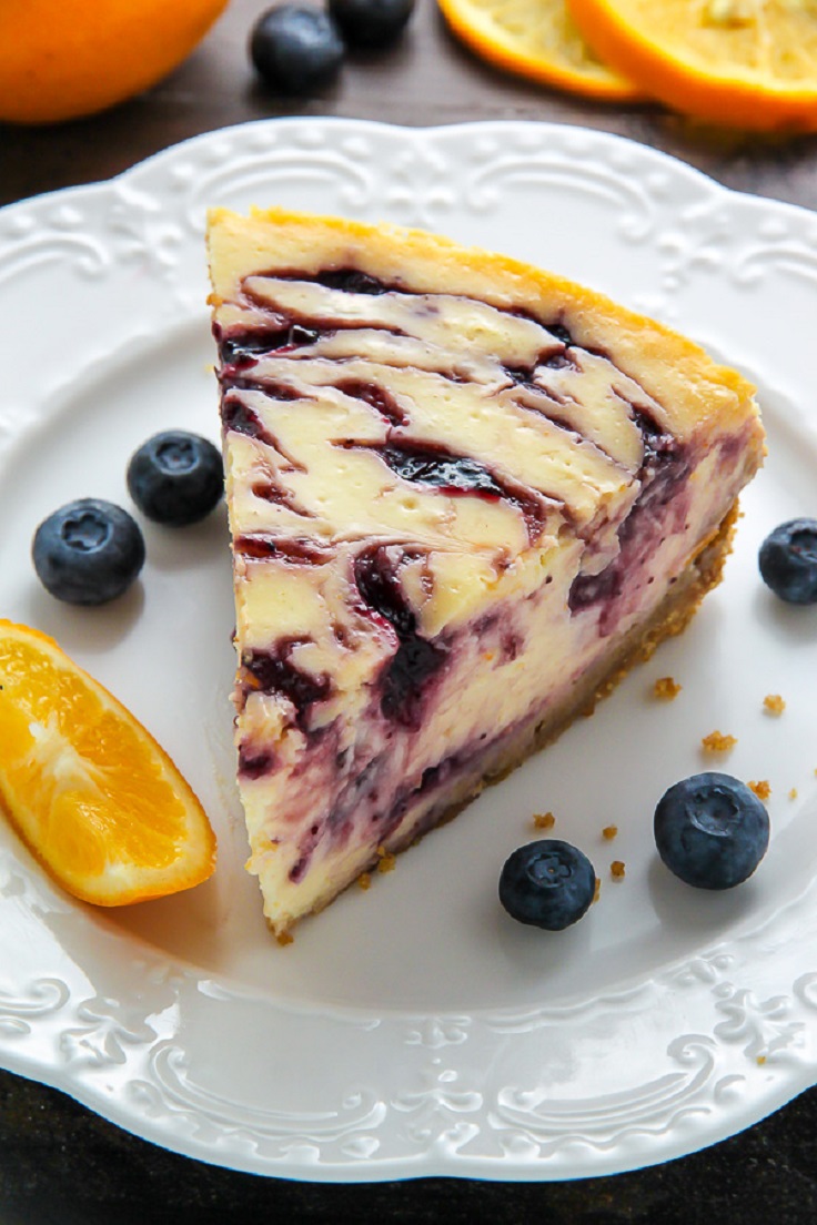 Lemon Blueberry Swirl Cheesecake Recipe