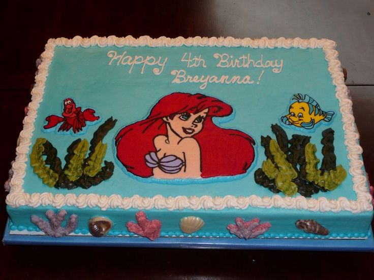 Little Mermaid Birthday Sheet Cakes