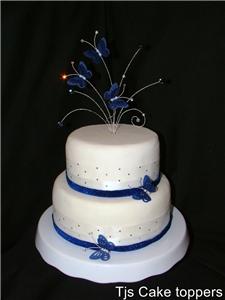 Midnight Blue and Silver Wedding Cakes