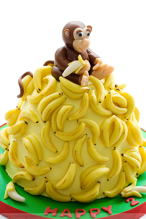 Monkey Banana Birthday Cake