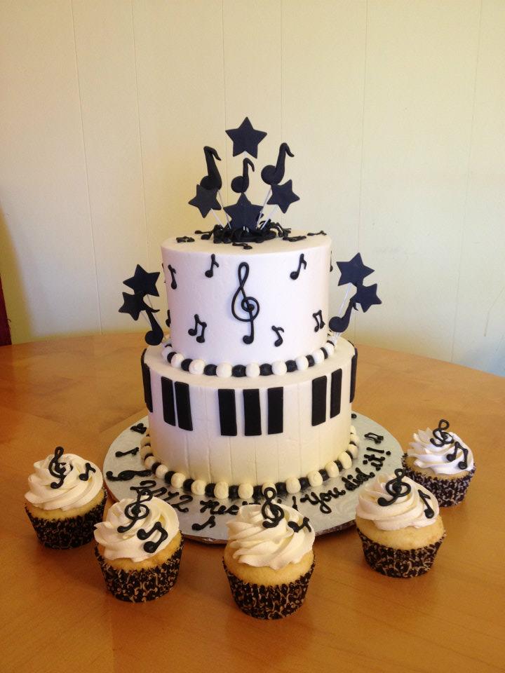 Music Note Themed Birthday Cake