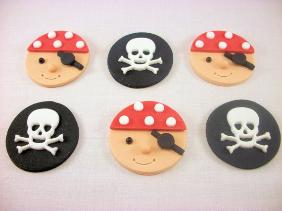 Pirate Fondant Cupcake Toppers