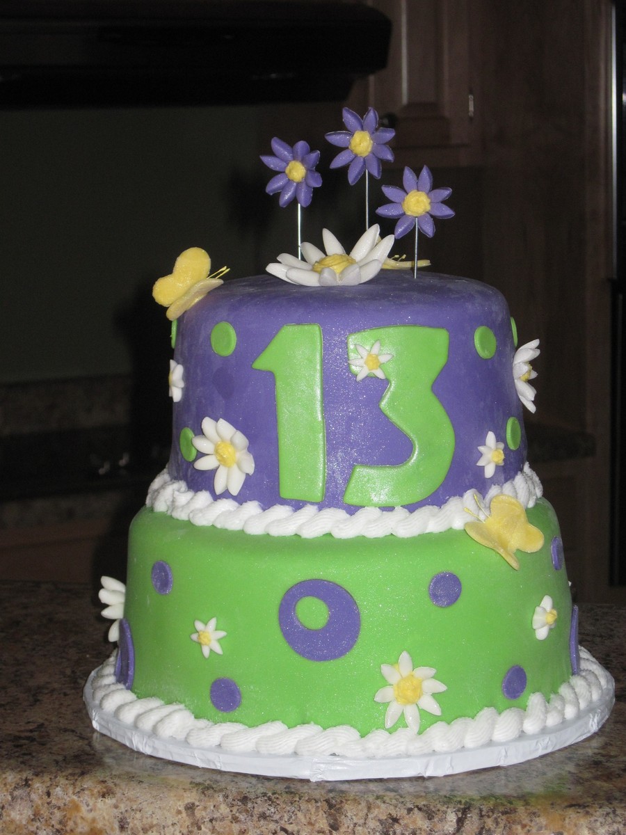 Purple and Green Birthday Cakes