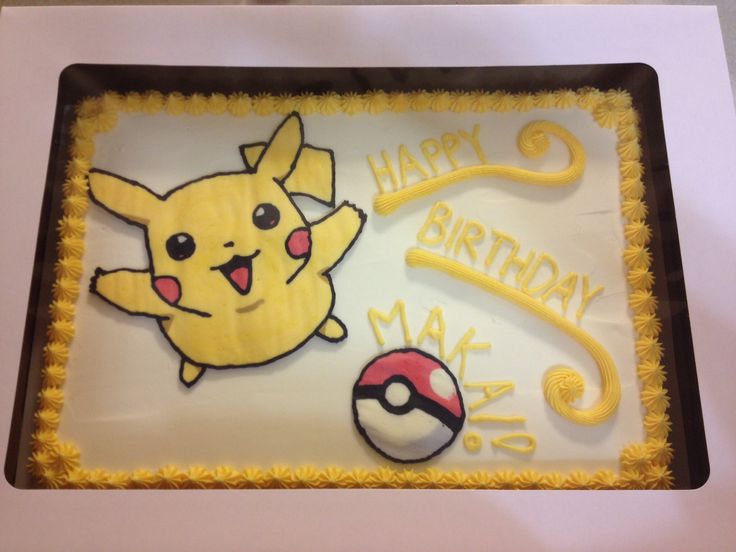 Sheet Cake Pokemon Pikachu