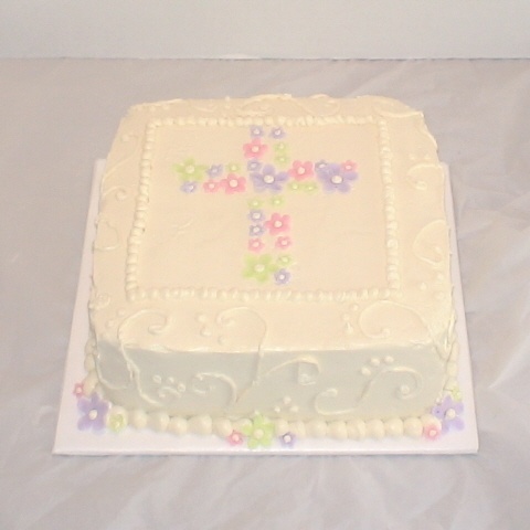 Square Baptism Cake