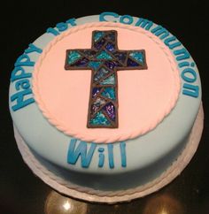 Stained Glass 1st Communion Cake