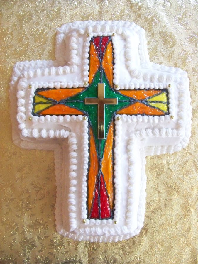 8 Photos of Stained Glass First Communion Cross Cakes