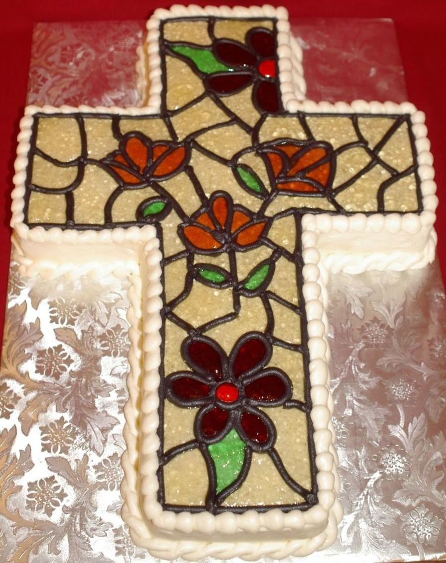 Stained Glass Cross Cake