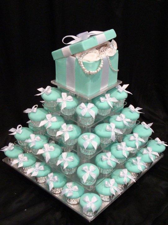 6 Photos of Tiffany Blue Baby Shower Cupcakes