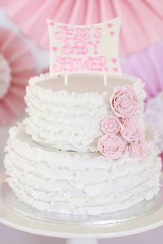 Vintage Pink Baby Shower Cake