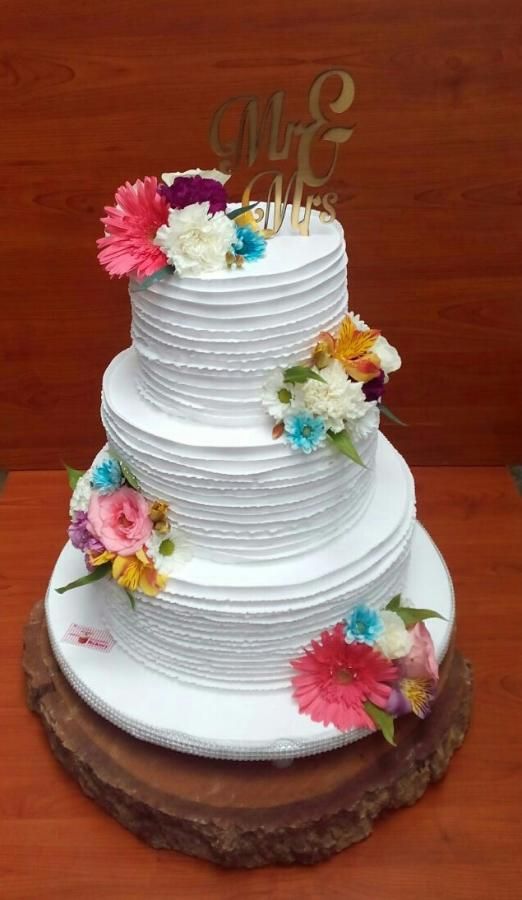 Wedding Cake with Whipped Cream Frosting