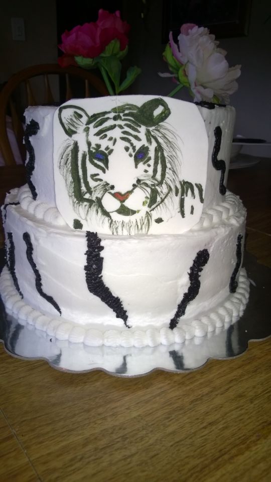 White Tiger Birthday Cake