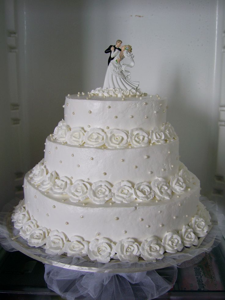 White Wedding Cake with Whipped Cream