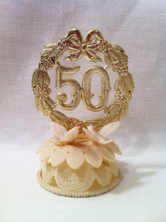 50th Wedding Anniversary Cake Topper