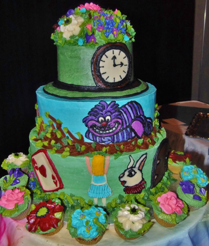 Alice in Wonderland 3 Tiered Cake