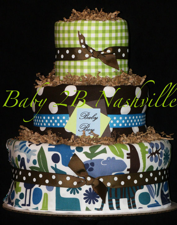 Baby Boy Diaper Cakes Centerpieces