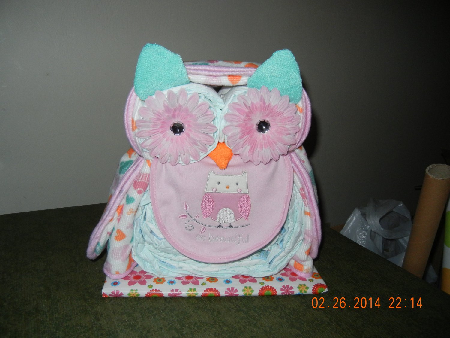 Baby Girl Owl Diaper Cake