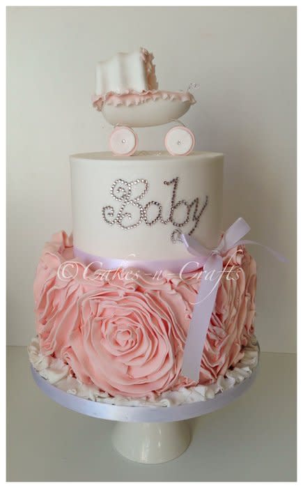 10 Photos of Crystal Baby Shower Cakes