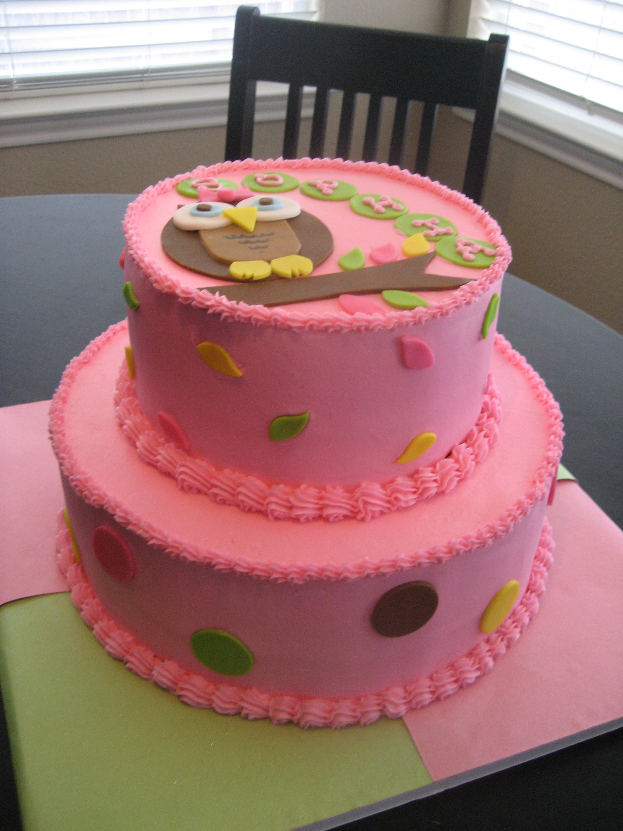 Baby Shower Cakes for Girls with Owls