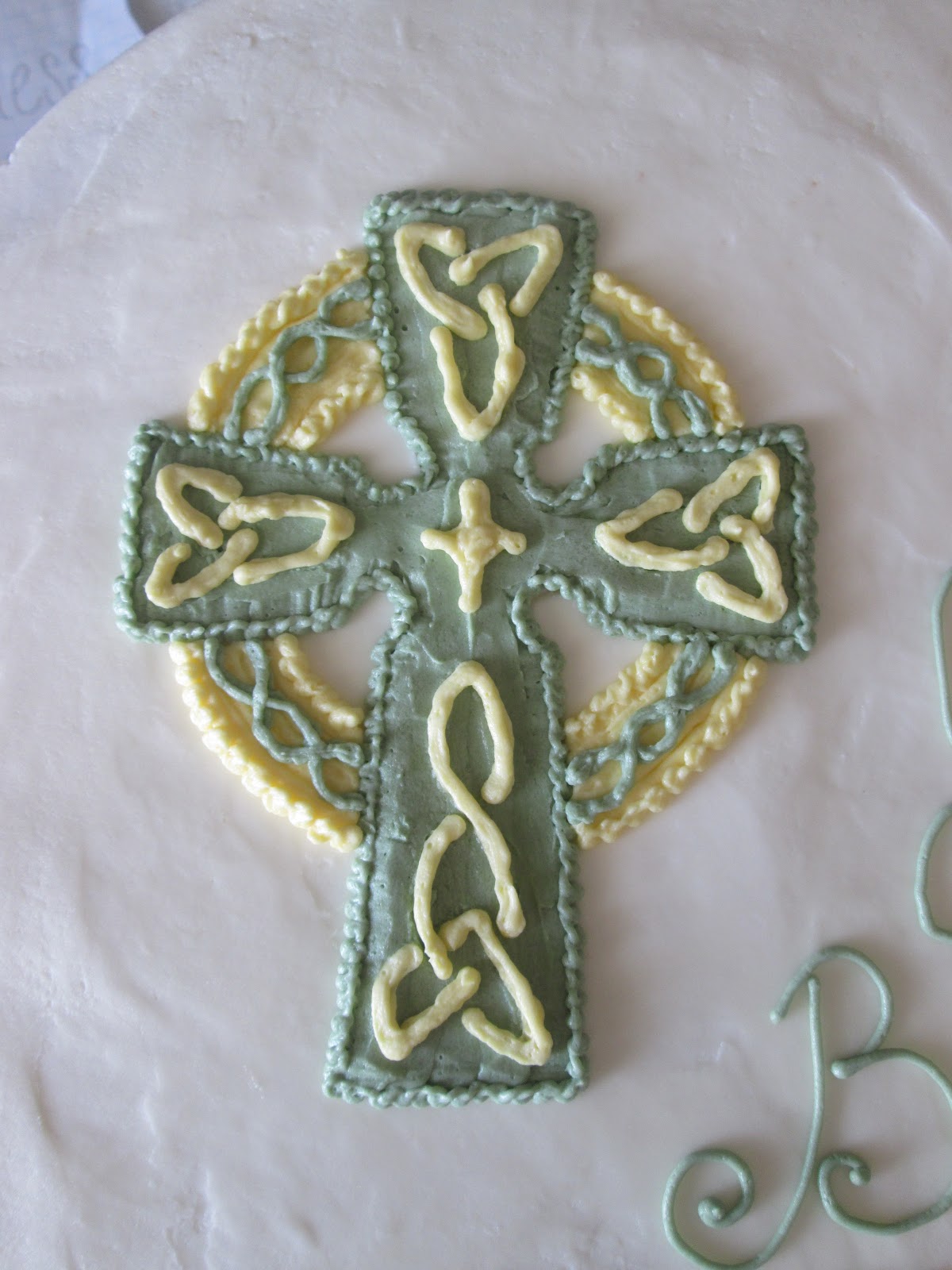 Baptism Cake with Celtic Cross