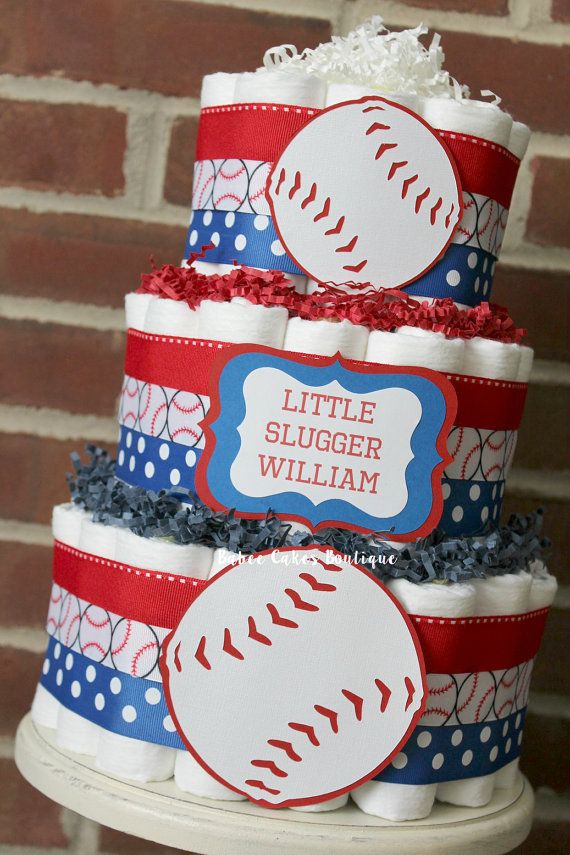 Baseball Baby Shower Diaper Cake