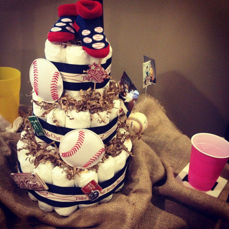 Baseball Diaper Cake