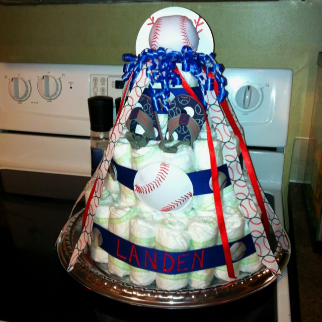 Baseball Diaper Cake