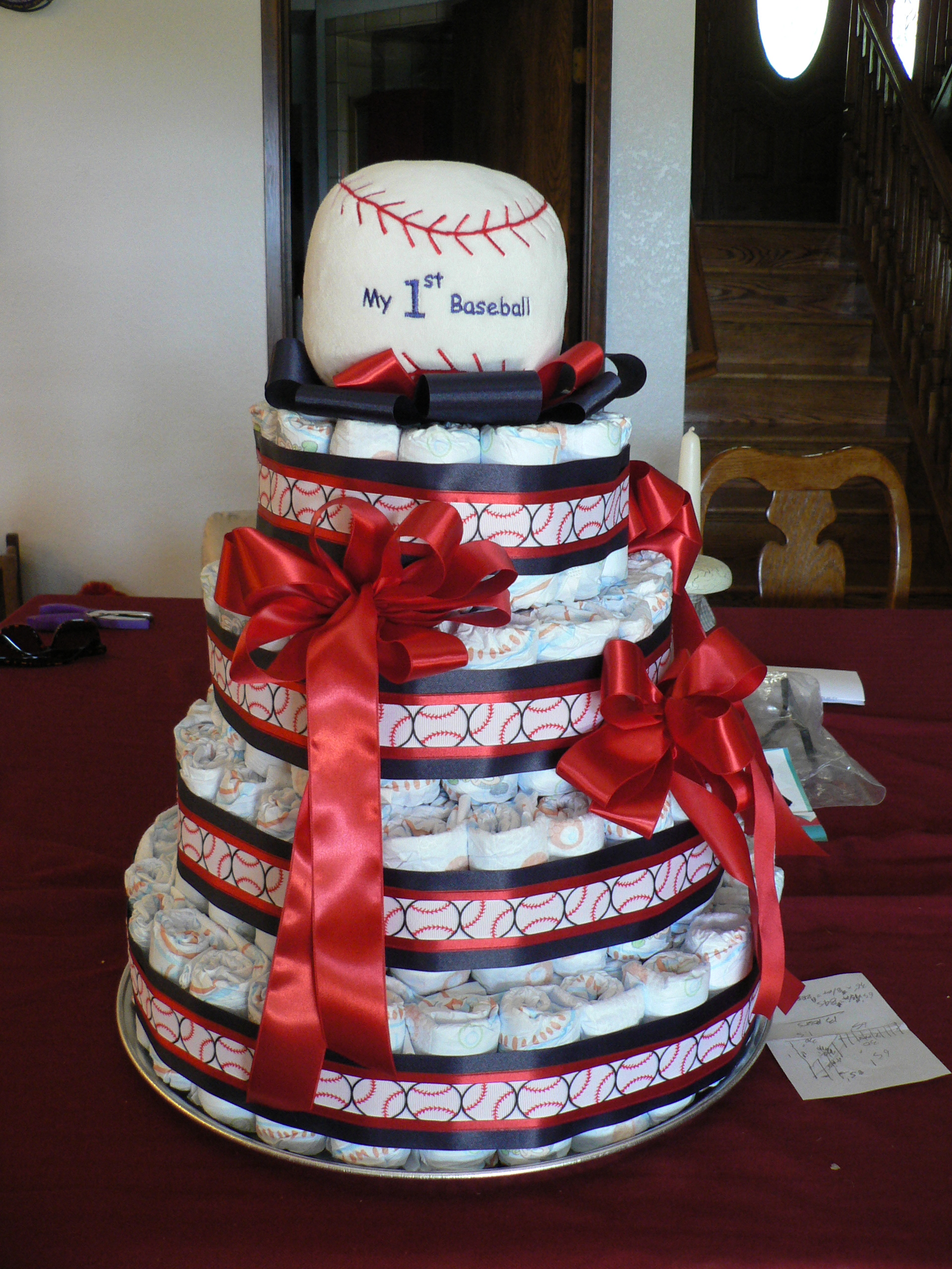 Baseball Diaper Cake