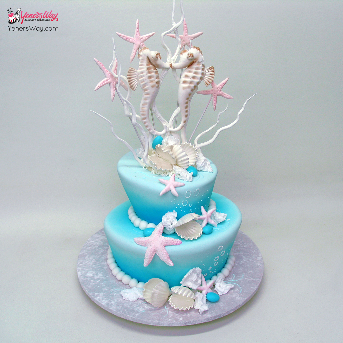 Beach Theme Wedding Cake