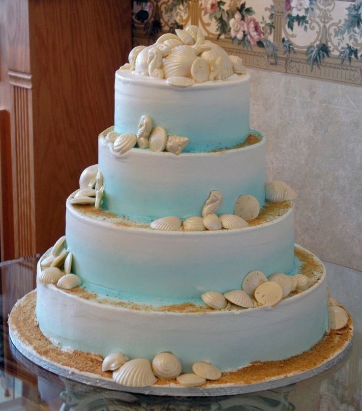 Beach Themed Wedding Cake