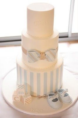 Bow Tie Baby Shower Cake