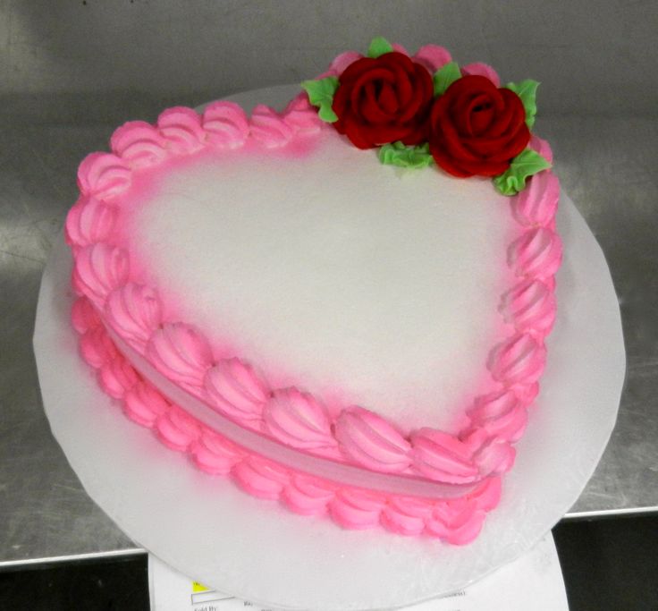 Buttercream Rose Heart Cake