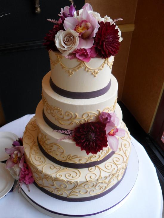 Buttercream Wedding Cake with Fresh Flowers