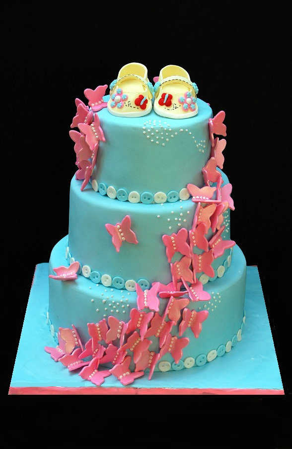 Butterflies Themed Baby Showers Cakes