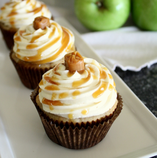 Caramel Apple Cupcakes with Frosting