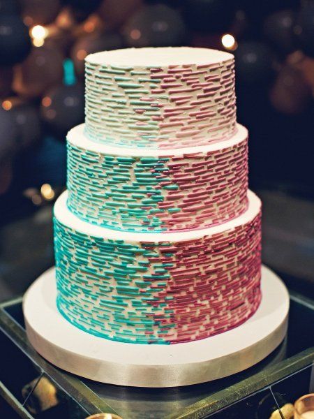 Cool Purple Ombre Wedding Cake