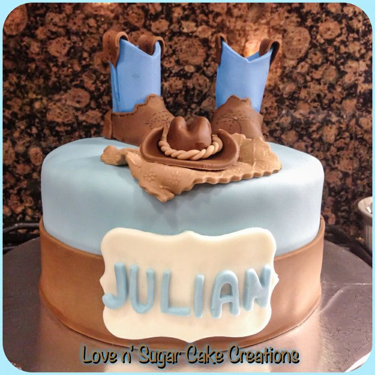 Cowboy Theme Baby Shower Cake