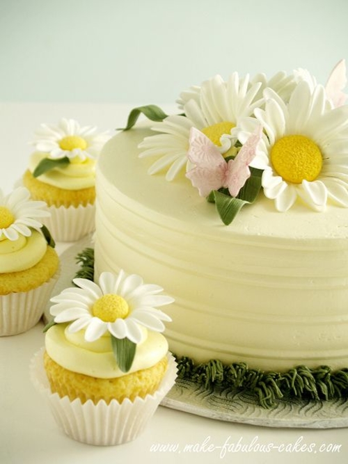 Daisy Cake and Cupcakes