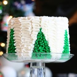 Decorated Christmas Tree Cake